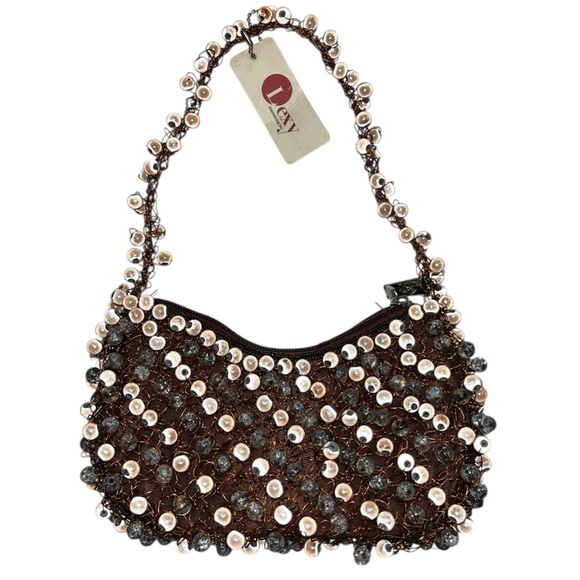 Lexy Unique Copper Beaded & Wire Small Handmade Evening Handbag - Picture 2 of 15